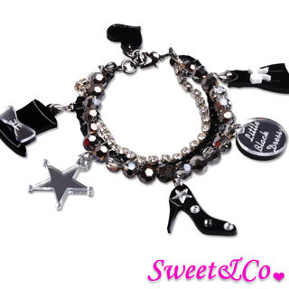 Sweet & Co. LBD x Sweet&Co. Mono Charms Bracelet Black - One Size