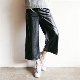 MAGJAY Faux-Leather Wide-Leg Pants