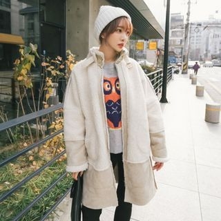 PPGIRL Boucl -Knit Faux-Shearling Jacket