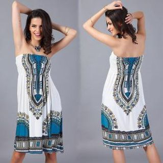 Hotprint Strapless Print Dress