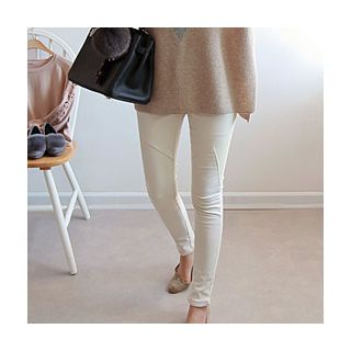 LEELIN Seam-Trim Brushed-Fleece Leggings Pants