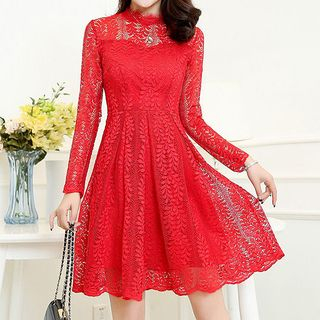 Romantica Long-Sleeve Lace Party Dress
