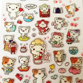 Full House Cat Puff Stickers