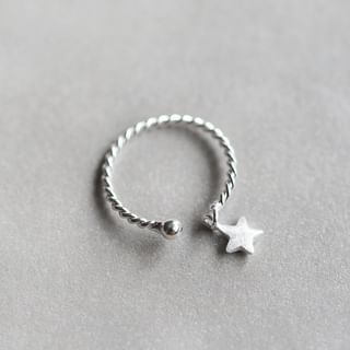 Star Alloy Open Ring J072 - Silver - One Size