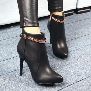 Forkix Boots Belted Stiletto Ankle Boots