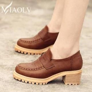 MIAOLV Block Heel Loafers