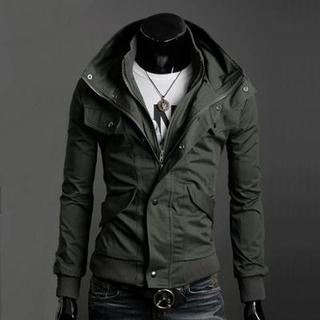 Bay Go Mall Stand Collar Zip Jacket