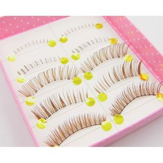 Big Beaute Set: 3 Pairs Upper False Eyelashes + 2 Pairs Lower False Eyelashes (Brown) 5 pairs (3 Top + 2 Bottom)