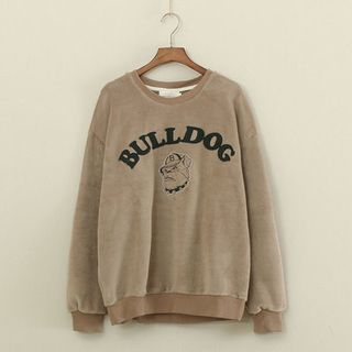 Mushi Dog Applique Fleece Pullover