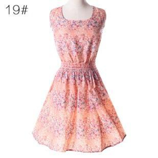 LIVA GIRL Sleeveless Floral Print Chiffon A-Line Dress