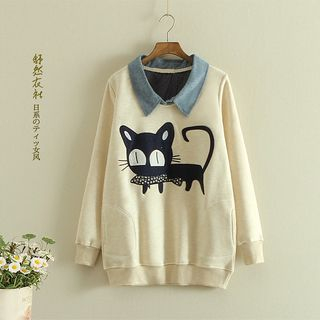 Storyland Applique Collared Pullover