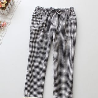 Blue Rose Cropped Gingham Pants