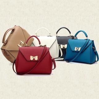 BeiBaoBao Twist-Lock Bow-Accent Satchel