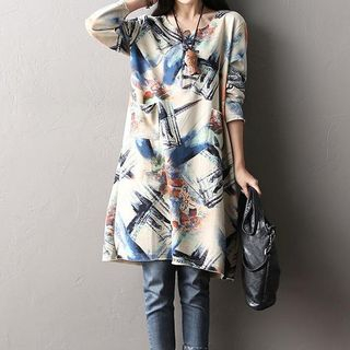 Fumiko Long-Sleeve Print Dress