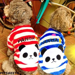 Pet Sweetie Panda Printed Stripe Dog Dress