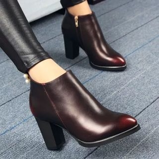 Forkix Boots Chunky Heel Ankle Boots