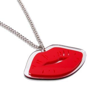 Sweet & Co. Hot Lips XL Silver Necklace