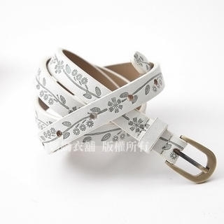 Embossed Floral Slim Belt