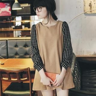 Tokyo Fashion Plaid-Sleeve Dress