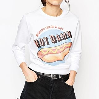 Eloqueen Lettering Printed Pullover