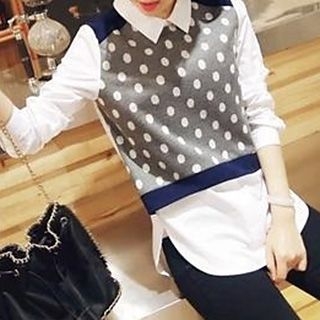 Fashion Street Long-Sleeve Mock Two Piece Shirt