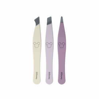 PARSA Beauty - Set Of 3: Disney Mickey Mouse Mini Tweezers Set Of 3: Beige + Pink + Purple