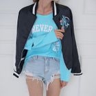 Slit-Sleeve Lettering T-Shirt от YesStyle.com INT Slit-Sleeve Lettering T-Shirt от YesStyle.com INT