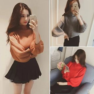 RUI Loose Fit Balloon Sleeve Knit Top
