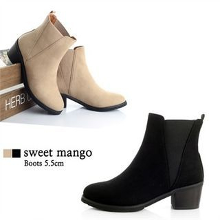 SWEET MANGO Chunky-Heel Banded Ankle Boots