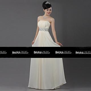 Bridal Workshop Strapless Jeweled Sheath Evening Gown