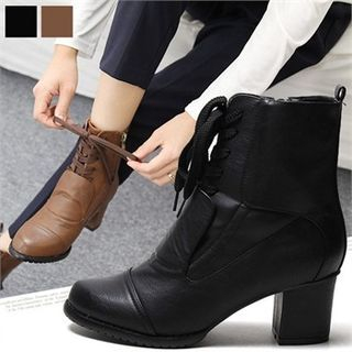 Reneve Lace-Up Chunky-Heel Ankle Boots