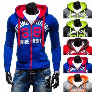 Bay Go Mall Lettering Color-Block Hoodie