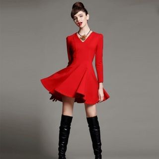 Sheeno Long-Sleeve A-Line Dress