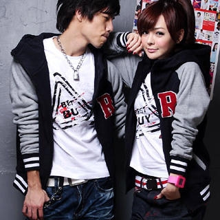 "R" Appliqu  Hooded Zip Jacket