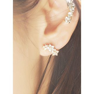 kitsch island Faux-Pearl Rhinestone Earrings