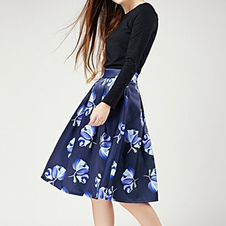 Flore Printed Midi Skirt