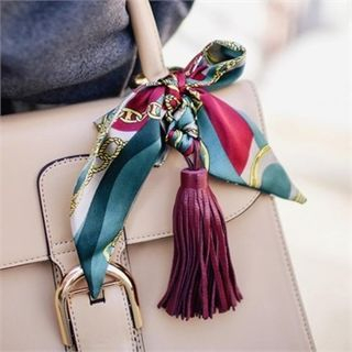 QNIGIRLS Tassel-Detail Ribbon Bag Charm