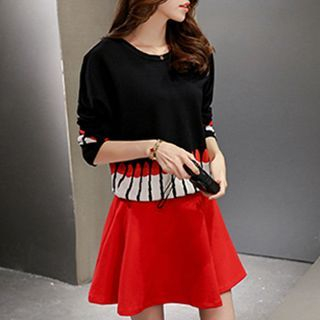 Romantica Set: Printed Knit Top + Skirt