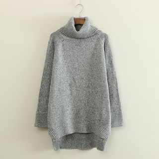 Mushi Turtleneck Dip-Back M lange Sweater