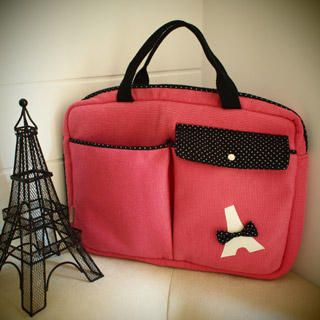 "Tour Eiffel" Appliqu  Laptop Bag
