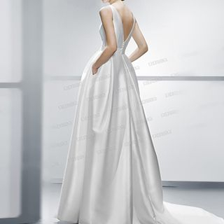 Angel Bridal Cutout-Back A-Line Wedding Gown
