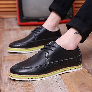 Preppy Boys Perforated Lace-Up Shoes