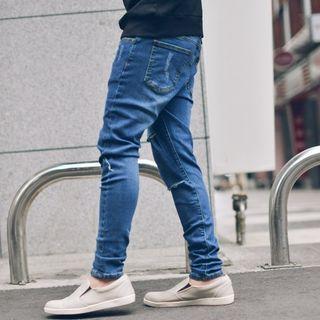 SeventyAge Slashed Skinny Jeans