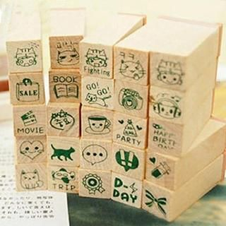 Tivi Boutique Cat Wooden Stamp Set