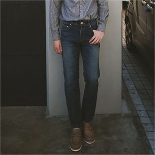 MITOSHOP Washed Straight-Cut Jeans