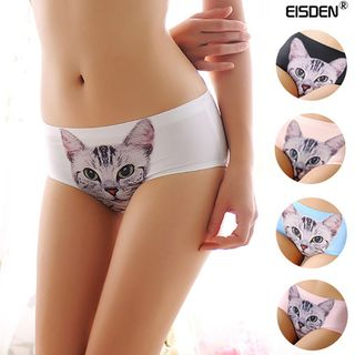 Eisden Cat Print Seamless Panties
