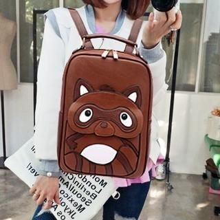 BeiBaoBao Faux-Leather Racoon Backpack