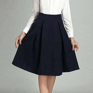 Fashion Street Pleated A-Line Midi Skirt