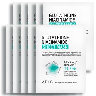 Aplb - Glutathione Niacinamide Sheet Mask Set 25Ml X 10 Sheets