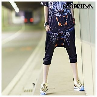 Cooreena Printed Low-Crotched Cropped Pants